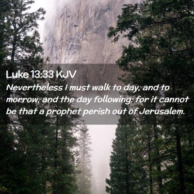 Picture 02 - Luke 13:33 KJV - Nevertheless I must walk to day, and to morrow, - Bible Verse Picture
