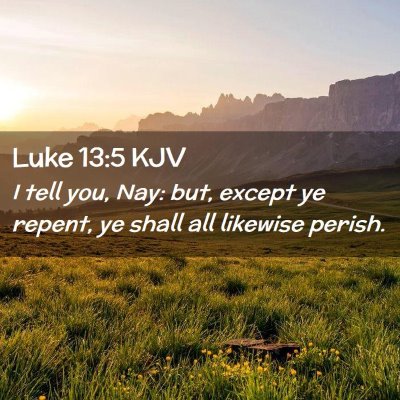 Picture 02 - Luke 13:5 KJV - I tell you, Nay: but, except ye repent, ye shall - Bible Verse Picture