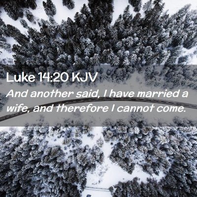 Picture 02 - Luke 14:20 KJV - And another said, I have married a wife, and - Bible Verse Picture