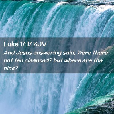 Picture 02 - Luke 17:17 KJV - And Jesus answering said, Were there not ten - Bible Verse Picture