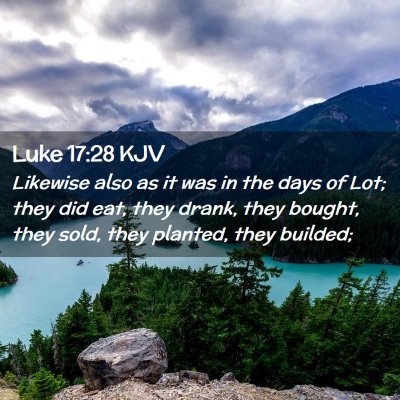 Picture 02 - Luke 17:28 KJV - Likewise also as it was in the days of Lot; they - Bible Verse Picture