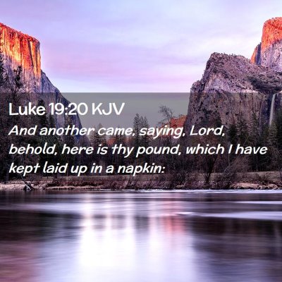 Picture 02 - Luke 19:20 KJV - And another came, saying, Lord, behold, here is - Bible Verse Picture