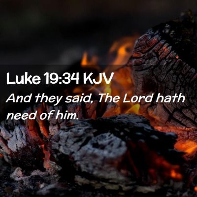 Picture 02 - Luke 19:34 KJV - And they said, The Lord hath need of - Bible Verse Picture