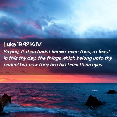 Picture 02 - Luke 19:42 KJV - Saying, If thou hadst known, even thou, at least - Bible Verse Picture