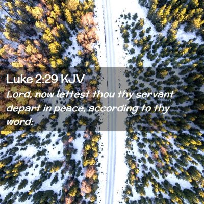 Picture 02 - Luke 2:29 KJV - Lord, now lettest thou thy servant depart in - Bible Verse Picture