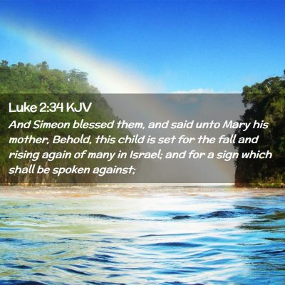Picture 02 - Luke 2:34 KJV - And Simeon blessed them, and said unto Mary his - Bible Verse Picture
