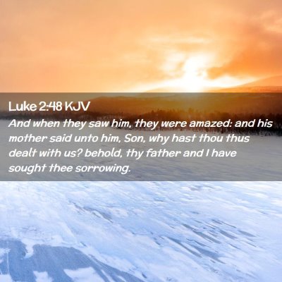 Picture 02 - Luke 2:48 KJV - And when they saw him, they were amazed: and his - Bible Verse Picture
