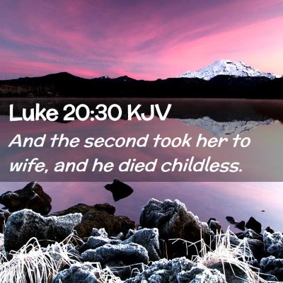 Picture 02 - Luke 20:30 KJV - And the second took her to wife, and he died - Bible Verse Picture