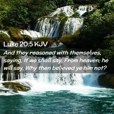 Picture 02 - Luke 20:5 KJV - And they reasoned with themselves, saying, If we - Bible Verse Picture