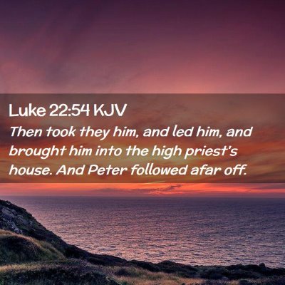 Picture 02 - Luke 22:54 KJV - Then took they him, and led him, and brought him - Bible Verse Picture
