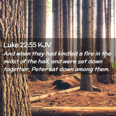 Picture 02 - Luke 22:55 KJV - And when they had kindled a fire in the midst of - Bible Verse Picture