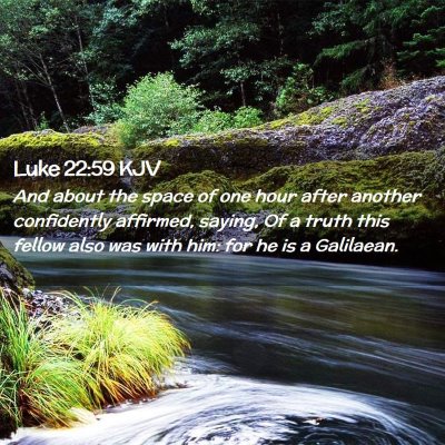 Picture 02 - Luke 22:59 KJV - And about the space of one hour after another - Bible Verse Picture