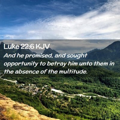Picture 02 - Luke 22:6 KJV - And he promised, and sought opportunity to betray - Bible Verse Picture