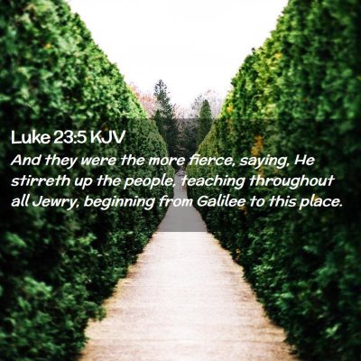 Picture 02 - Luke 23:5 KJV - And they were the more fierce, saying, He - Bible Verse Picture