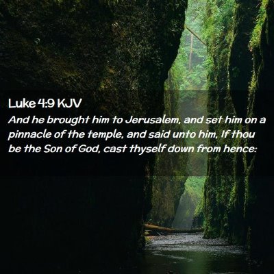 Picture 02 - Luke 4:9 KJV - And he brought him to Jerusalem, and set him on a - Bible Verse Picture