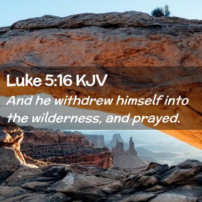 Picture 02 - Luke 5:16 KJV - And he withdrew himself into the wilderness, and - Bible Verse Picture