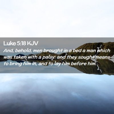 Picture 02 - Luke 5:18 KJV - And, behold, men brought in a bed a man which was - Bible Verse Picture