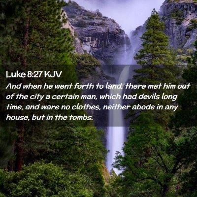 Picture 02 - Luke 8:27 KJV - And when he went forth to land, there met him out - Bible Verse Picture