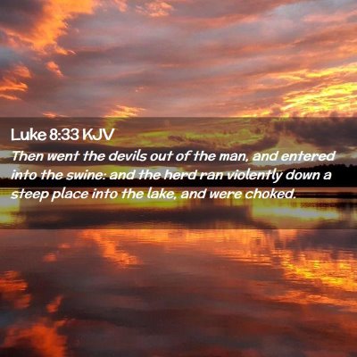 Picture 02 - Luke 8:33 KJV - Then went the devils out of the man, and entered - Bible Verse Picture