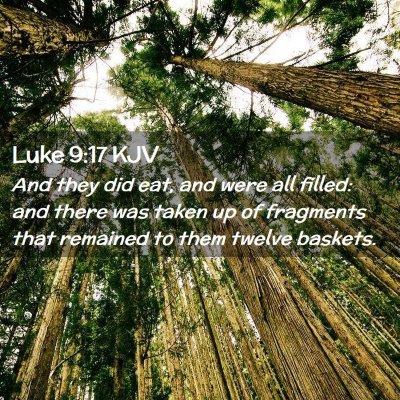 Picture 02 - Luke 9:17 KJV - And they did eat, and were all filled: and there - Bible Verse Picture
