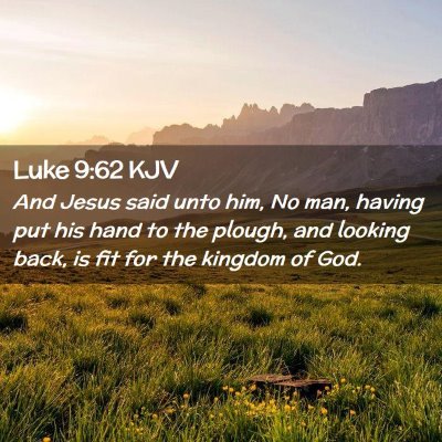 Picture 02 - Luke 9:62 KJV - And Jesus said unto him, No man, having put his - Bible Verse Picture