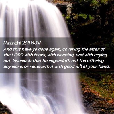 Picture 02 - Malachi 2:13 KJV - And this have ye done again, covering the altar - Bible Verse Picture