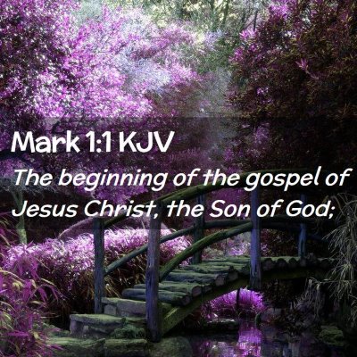 Picture 02 - Mark 1:1 KJV - The beginning of the gospel of Jesus Christ, the - Bible Verse Picture