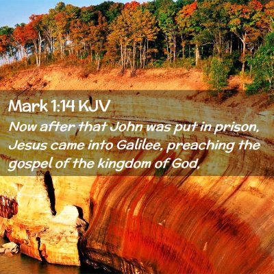 Picture 02 - Mark 1:14 KJV - Now after that John was put in prison, Jesus came - Bible Verse Picture