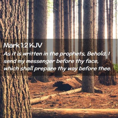 Picture 02 - Mark 1:2 KJV - As it is written in the prophets, Behold, I send - Bible Verse Picture