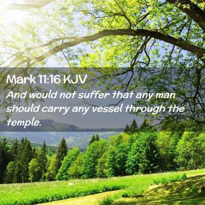 Picture 02 - Mark 11:16 KJV - And would not suffer that any man should carry - Bible Verse Picture
