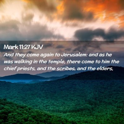 Picture 02 - Mark 11:27 KJV - And they come again to Jerusalem: and as he was - Bible Verse Picture