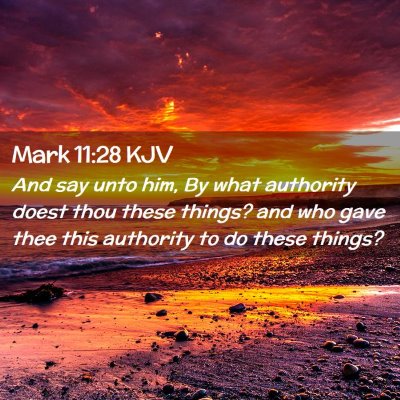 Picture 02 - Mark 11:28 KJV - And say unto him, By what authority doest thou - Bible Verse Picture