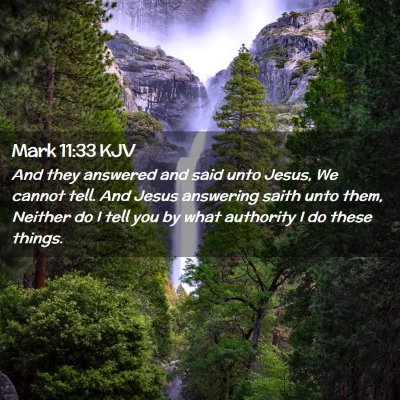 Picture 02 - Mark 11:33 KJV - And they answered and said unto Jesus, We cannot - Bible Verse Picture