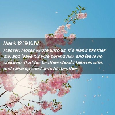 Picture 02 - Mark 12:19 KJV - Master, Moses wrote unto us, If a man's brother - Bible Verse Picture