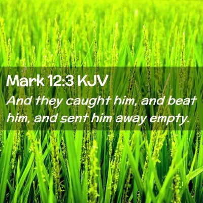 Picture 02 - Mark 12:3 KJV - And they caught him, and beat him, and sent him - Bible Verse Picture