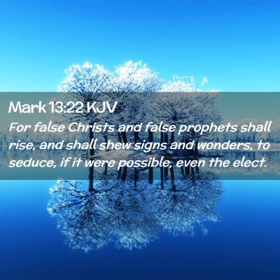 Picture 02 - Mark 13:22 KJV - For false Christs and false prophets shall rise, - Bible Verse Picture