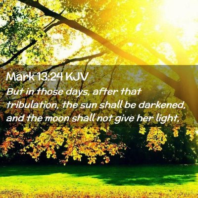 Picture 02 - Mark 13:24 KJV - But in those days, after that tribulation, the - Bible Verse Picture