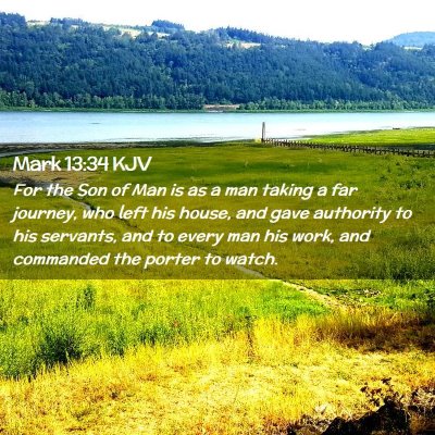 Picture 02 - Mark 13:34 KJV - For the Son of Man is as a man taking a far - Bible Verse Picture