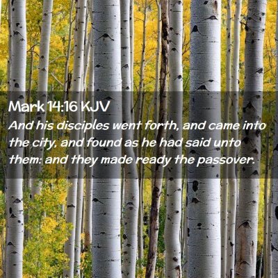 Picture 02 - Mark 14:16 KJV - And his disciples went forth, and came into the - Bible Verse Picture