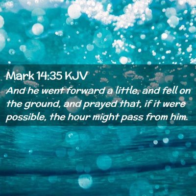 Picture 02 - Mark 14:35 KJV - And he went forward a little, and fell on the - Bible Verse Picture