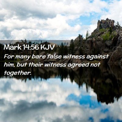 Picture 02 - Mark 14:56 KJV - For many bare false witness against him, but - Bible Verse Picture