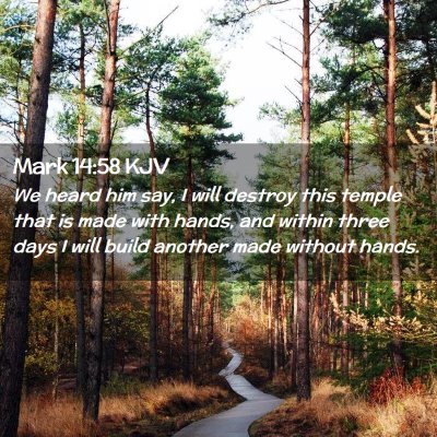 Picture 02 - Mark 14:58 KJV - We heard him say, I will destroy this temple that - Bible Verse Picture