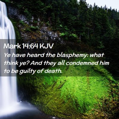 Picture 02 - Mark 14:64 KJV - Ye have heard the blasphemy: what think ye? And - Bible Verse Picture