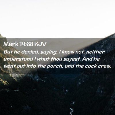 Picture 02 - Mark 14:68 KJV - But he denied, saying, I know not, neither - Bible Verse Picture