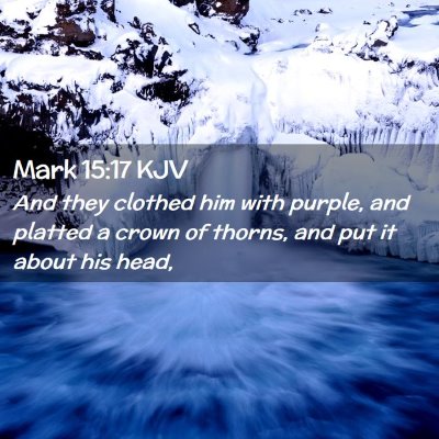 Picture 02 - Mark 15:17 KJV - And they clothed him with purple, and platted a - Bible Verse Picture