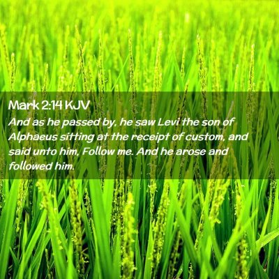 Picture 02 - Mark 2:14 KJV - And as he passed by, he saw Levi the son of - Bible Verse Picture