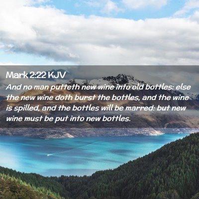 Picture 02 - Mark 2:22 KJV - And no man putteth new wine into old bottles: - Bible Verse Picture