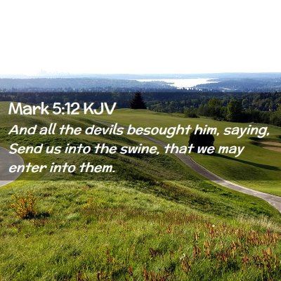 Picture 02 - Mark 5:12 KJV - And all the devils besought him, saying, Send us - Bible Verse Picture