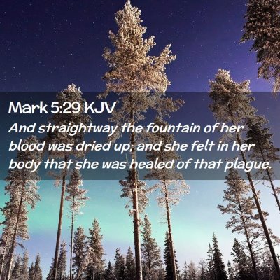 Picture 02 - Mark 5:29 KJV - And straightway the fountain of her blood was - Bible Verse Picture