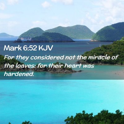 Picture 02 - Mark 6:52 KJV - For they considered not the miracle of the - Bible Verse Picture